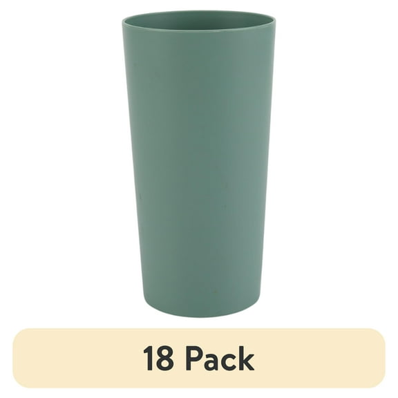(18 pack) Mainstays - Sage Round Plastic Tumbler, 26-Ounce