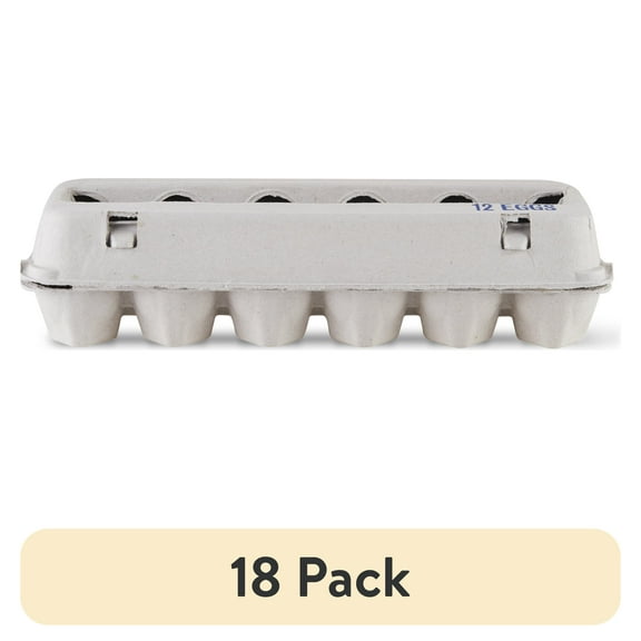 (18 pack) Vibrant Life Egg Cartons, Natural Pulp Paper Material, Holds 12 Eggs