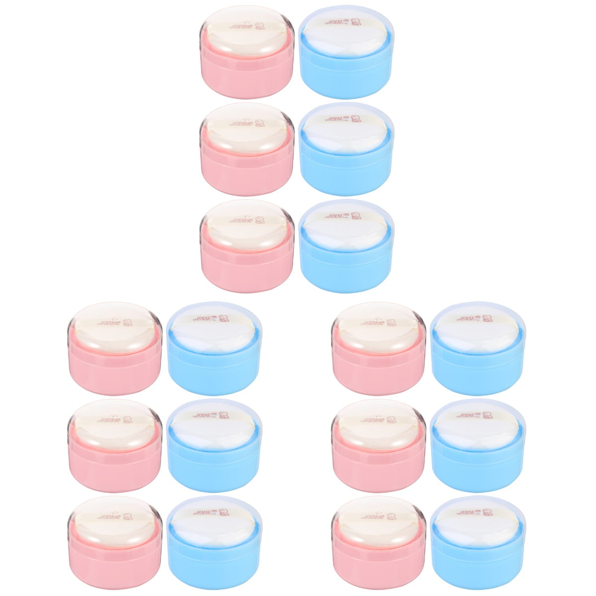 18 pcs Baby Body Powder Box with Powder Puff Portable Empty Powder Puff