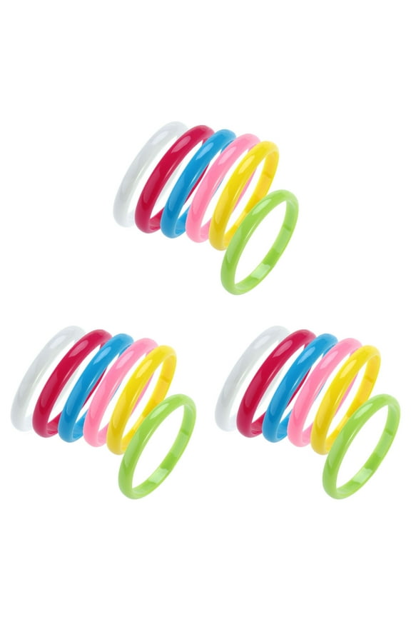 18 pcs Fashion Plastic Bangle Bracelets Candy Color Bracelet for Women Children (Random Color)