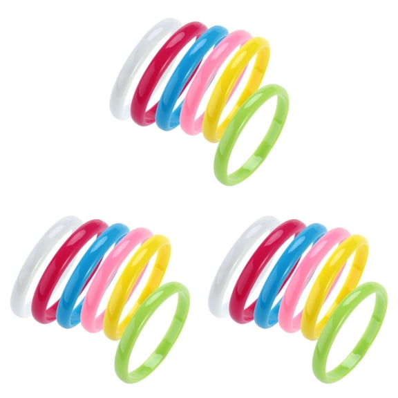 18 pcs Fashion Plastic Bangle Bracelets Candy Color Bracelet for Women Children (Random Color)