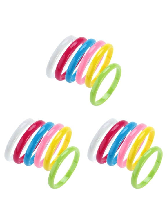 18 pcs Fashion Plastic Bangle Bracelets Candy Color Bracelet for Women Children (Random Color)