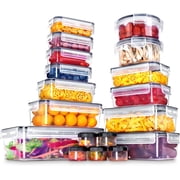 18 Pack Food Storage Containers with Airtight Lids Leak-Proof Plastic Containers for Kitchen Organization, Meal Prep, Lunch Containers OrganizationBPA-Free