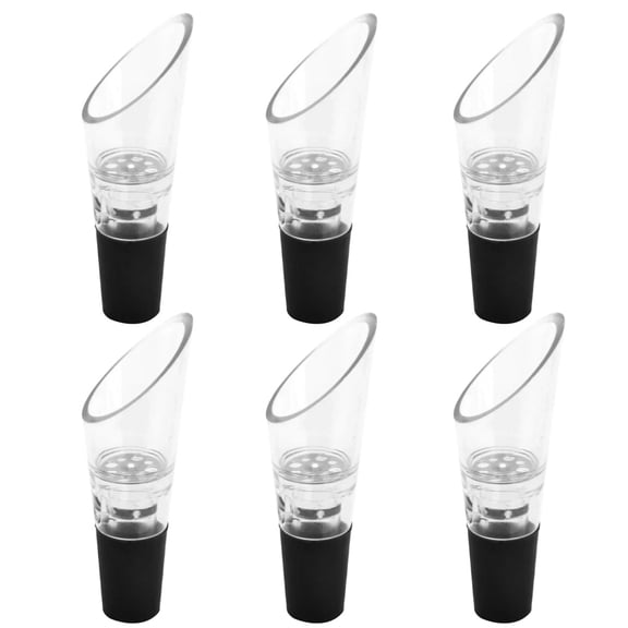 FUEENIRVA Black Wine Pourer Set with Special Design for Easy Instant Pouring - 18 Pieces Wine Accessories