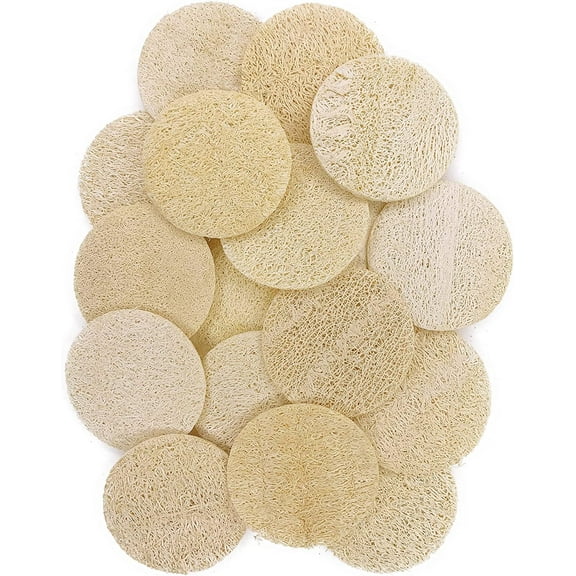 18 pcs/Set Natural Exfoliating Face Pad Loofah Sponge Facial Brush - Makeup Remover - Shower Scrubber - Remove Dead Skin - Body Bath Spa for Men & Women - Renewable Resource - Pack of 18