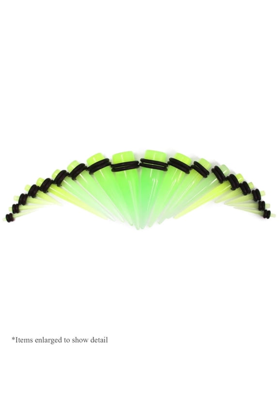 18-piece Glow-in-the-Dark Ear Taper Stretching Kit - 3 Colors Available