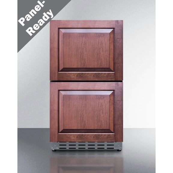 18" wide indoor/outdoor ADA compliant panel-ready drawer refrigerator in stainless steel