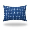 thumbnail image 1 of 18 x 0.5 x 12 in. Blue & White Zippered Abstract Lumbar Indoor & Outdoor Pillow Cover, 1 of 1