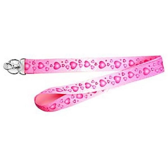 18 x 1 in. Lanyard with Metal Clip, Pink Heart