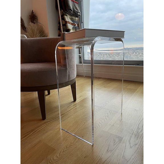 18" x 10.5" x 23" high x 3/4 Thick Clear Acrylic end Table