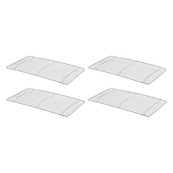 - 18"x 10" Full Size Rectangular Wire Pan Grate -Plated Set of 4 -Fits Full Size Sheet Pans Cookie Pans Cooling Rack Baking Sheet Grate Cake Rack for Pies Cookies Pastries Cakes