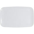 thumbnail image 1 of 18" x 11" inch Disposable Rectangular White Plastic Serving Tray, China Like Party Trays, Heavy Duty Dinner Serving Plate, Platter, Weddings, Baby Showers, Catering, Non-Toxic, BPA Free (48), 1 of 2