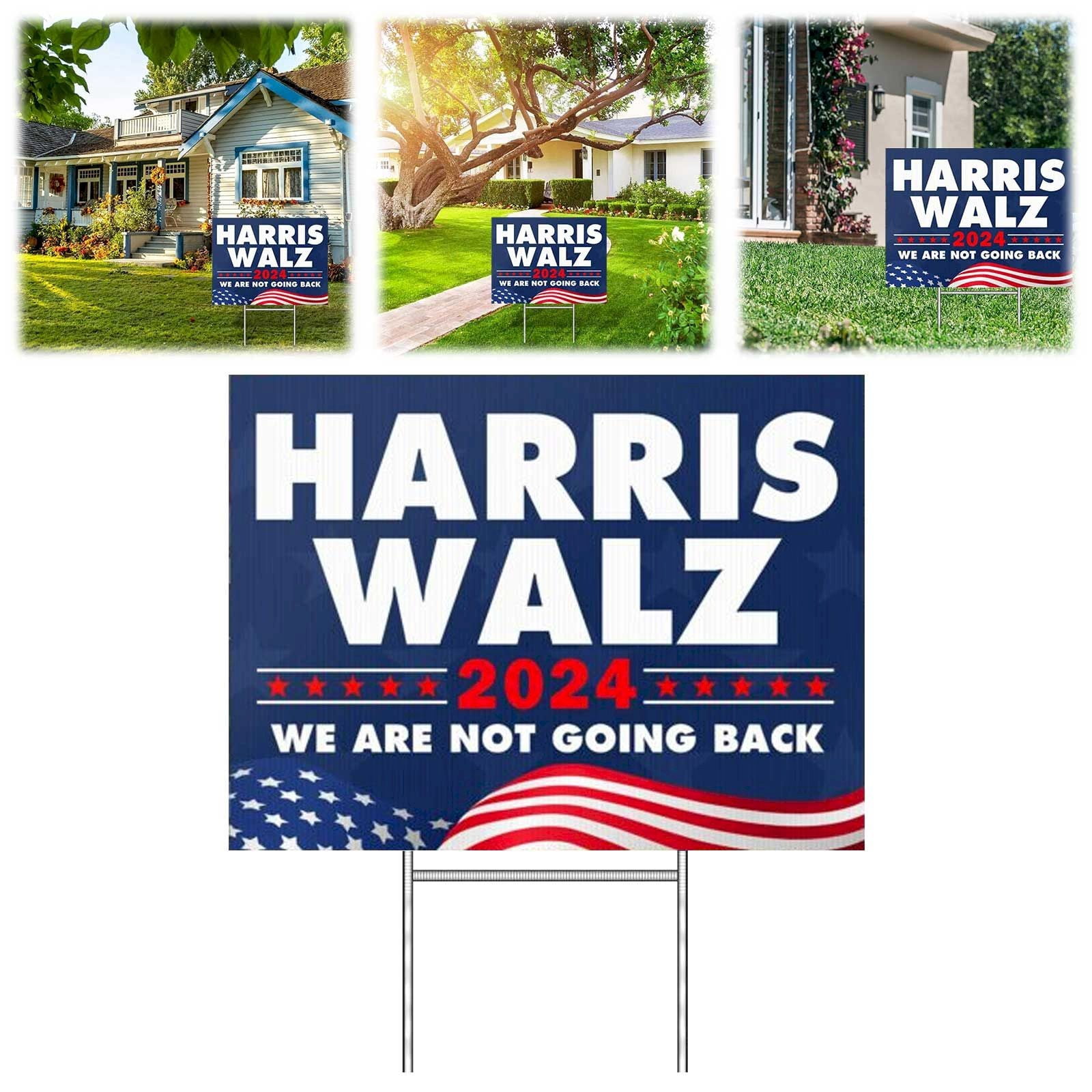 18" x 12" DoubleSided Lawn Sign, Metal HStake,Democrat Blue Wave 2024,Bue Circle, Vote Blue