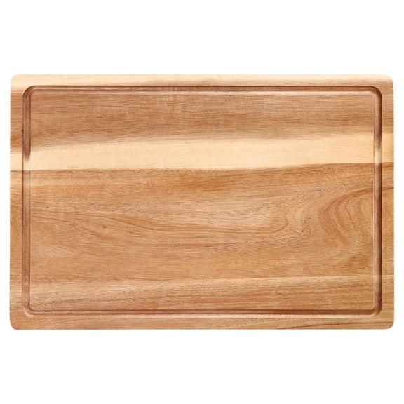 18 x 12 Inch Acacia Wood Cutting Board, 1-Inch Thick Butcher Block with Deep Juice Groove & Side Handles, Multipurpose Chopping Board for Meat, Vegetables, Fruits & Charcuterie