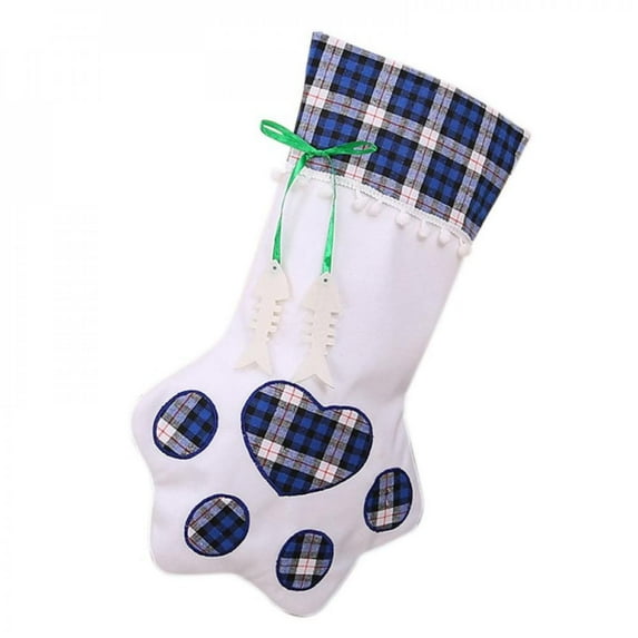 18 x 12 Inches Christmas Stocking for Pet Dog Cat Large Paw Stocking for Personalize Christmas Decoration
