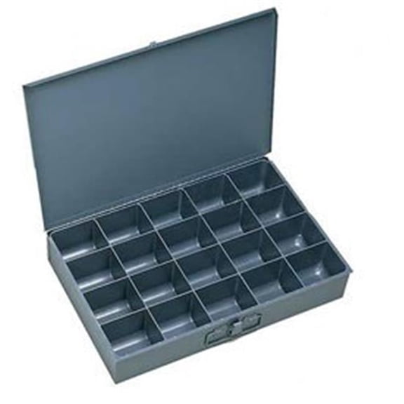 18 x 12 x 3 in. Steel Scoop Compartment Box Gray - 20 Compartments - Pack of 4