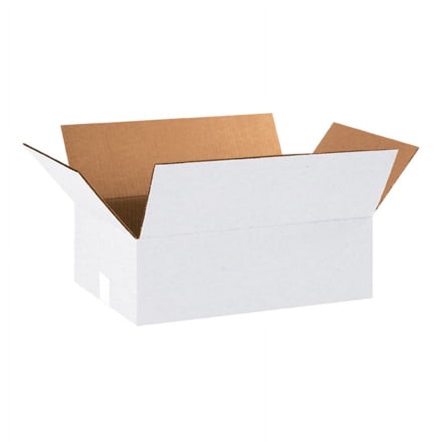 Sleek 31'' White Corrugated Storage Box - ECT-32 Standard