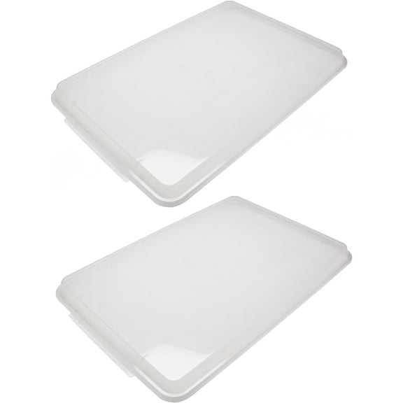 18" x 13" Half Size Polypropylene Sheet Pan Cover Clear Color Set of 2- Sheet Pan Cover for Baking Tray Baking Pans for Cookies Cakes