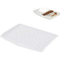 thumbnail image 1 of 18 x 13" Kitchen Drain Board, Large Plastic Draining Tray with Side Drop Slope Diversion, Side Dish Drying Tray, Dish Drainer Drip Rack Tray with Non-Slip Base, 1 of 6