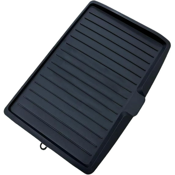 18 x 13" Kitchen Drain Board, Large Plastic Draining Tray with Side Drop Slope Diversion, Side Dish Drying Tray, Dish Drainer Drip Rack Tray with Non-Slip Base