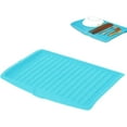 thumbnail image 1 of 18 x 13" Kitchen Drain Board, Large Plastic Draining Tray with Side Drop Slope Diversion, Side Dish Drying Tray, Dish Drainer Drip Rack Tray with Non-Slip Base, 1 of 6