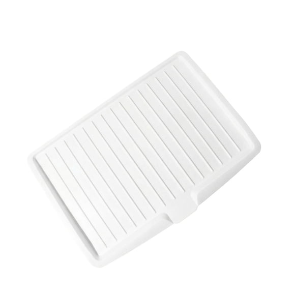18 x 13' Kitchen Drain Board with 4 Raised Sections, Large Plastic Draining Tray with Side Drop Slope Diversion, Light Green Side Dish Drying Tray