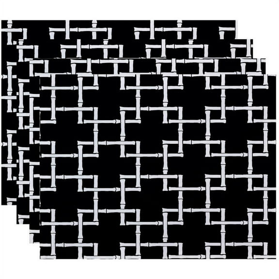 18" x 14" Simply Daisy Mid Century Geometric Print Placemat, Set of 4, Blue