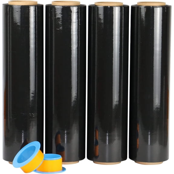 18" x 1500' 80 Ga 4 Rolls Pallet Wrap Non Stretch Film Hand Shrink Wrap 1500FT
