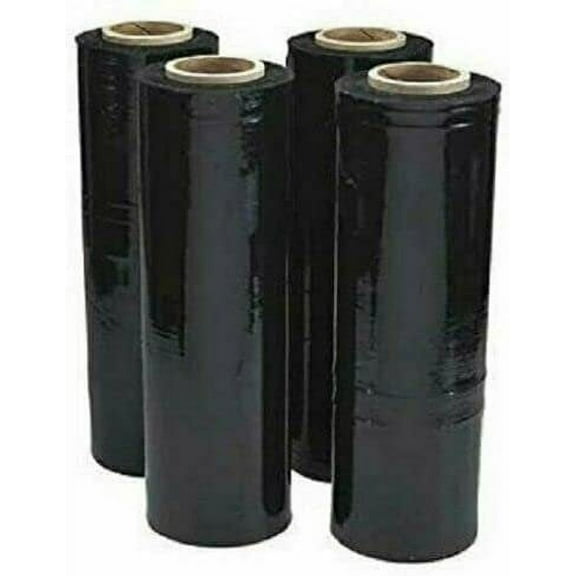 18" x 1500' 80 Ga 8 Rolls Pallet Wrap Pre-Stretched Stretch Film Hand Shrink Wrap 1500FT Black