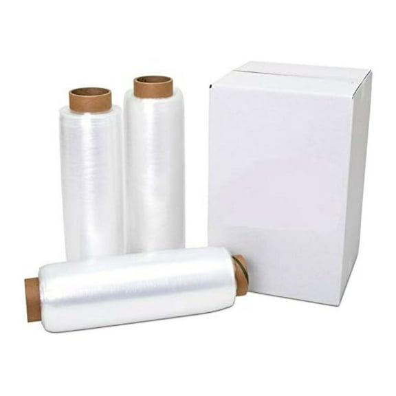 18" x 1500' 80 Gauge 4 Rolls Pallet Wrap Pre-Stretched Stretch Film Hand Shrink Wrap 1500FT