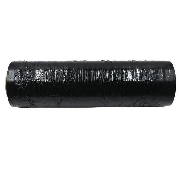 18" x 1500' 80 ga. Hand Film Stretch Wrap Black Opaque Case of 4 Rolls