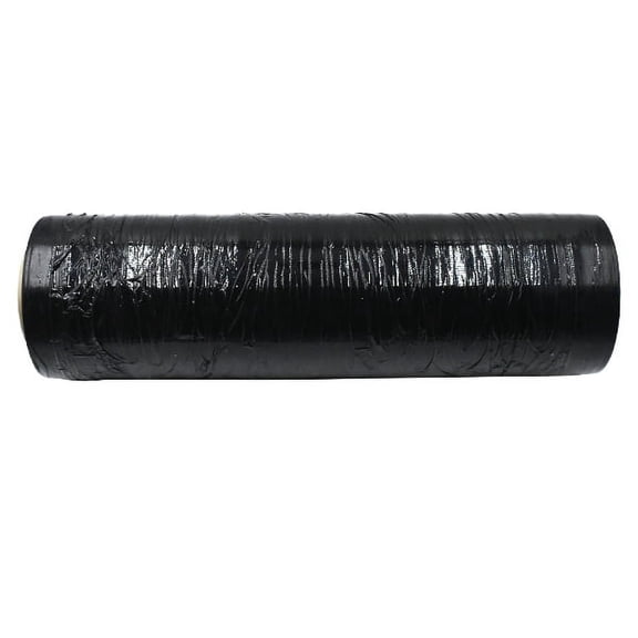 18" x 1500' 80 ga. Hand Film Stretch Wrap Black Opaque One Roll