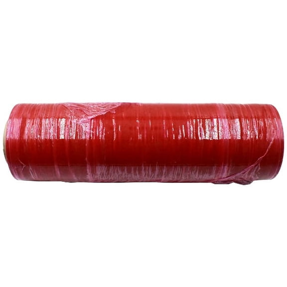 18" x 1500' 80 ga. Hand Film Stretch Wrap - Red (Light Tint) - One Roll