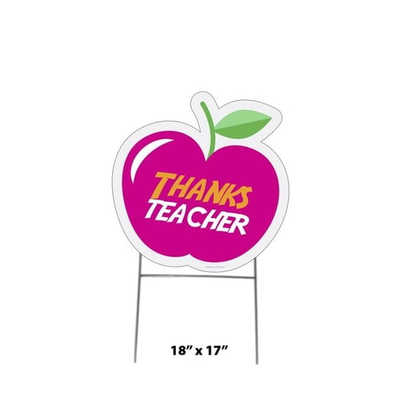 18 x 17 in. Thanks Teacher Apple Yard Sign