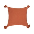 thumbnail image 1 of Anna Rust Solid Woven Square Accent Throw Pillow, 18" x 18", 1 of 7