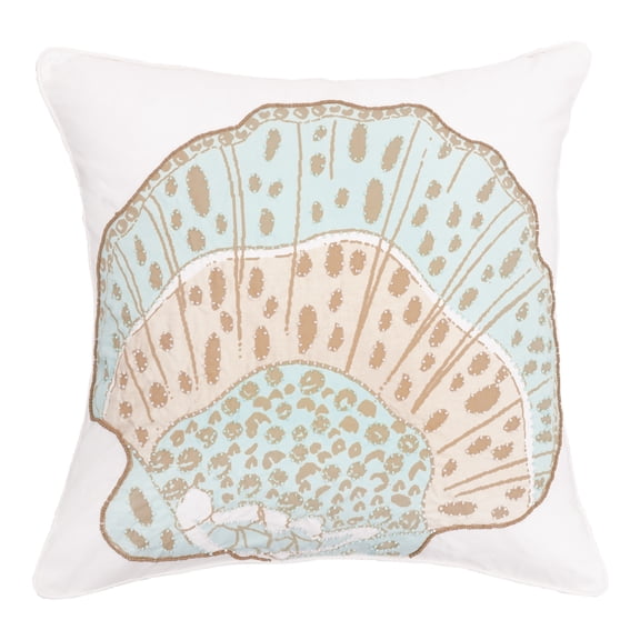 Beaded Amber Sands Shell Beaded Throw Pillow, 18" x 18"