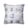 thumbnail image 1 of Blue Tile Woven Throw Pillow, 18" x 18", 1 of 4