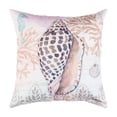 thumbnail image 1 of Brown Conch Shell w/ Seahorse & Coral Indoor/Outdoor Throw Pillow, 18" x 18", 1 of 6