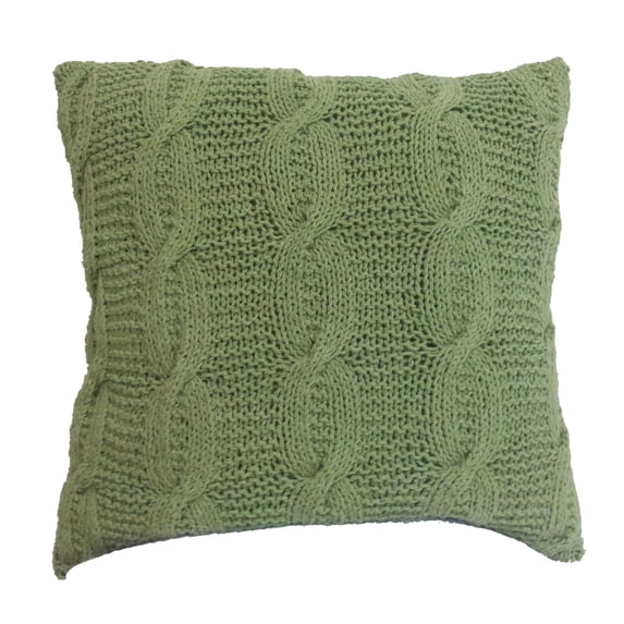 18" x 18" Cable Knit Pillow - Green