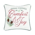 thumbnail image 1 of Comfort & Joy Embroidered Christmas Throw Pillow, 18" x 18", 1 of 6