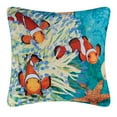 thumbnail image 1 of Coral Reef & Clownfish Indoor/Outdoor Accent Throw Pillow, 18" x 18", 1 of 6
