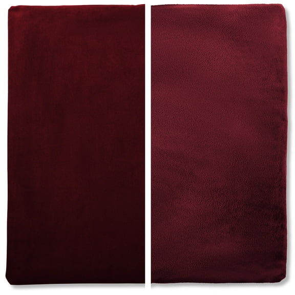 18" x 18" Cover Only Throw Pillowcase Reversible - Arizona Maroon: 2 PCS / 4 Sided. Luxurious, Microsuede/Microplush Fabric - Softest / High Thread Count - Washable - Outstanding Beauty & Comfy