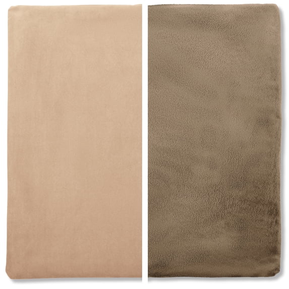 18" x 18" Cover Only Throw Pillowcase Reversible - Cowboy Taupe: 2 PCS / 4 Sided. Luxurious, Microsuede/Microplush Fabric - Softest / High Thread Count - Washable - Outstanding Beauty & Comfy
