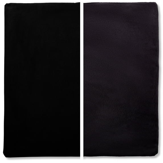 18" x 18" Cover Only Throw Pillowcase Reversible - Stable Black: 2 PCS / 4 Sided. Luxurious, Microsuede/Microplush Fabric - Softest / High Thread Count - Washablev, Outstanding Beauty & Comfy