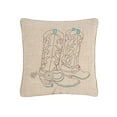 thumbnail image 1 of Cowboy Boots Embroidered Throw Pillow, 18" x 18", 1 of 4