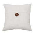 thumbnail image 1 of Cream Tone Envelope Embroidered Accent Throw Pillow, 18" x 18" w/ Decorative Wooden Button, 1 of 5