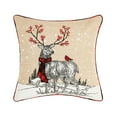 thumbnail image 1 of Christmas Woodland Reindeer Indoor/Outdoor Accent Throw Pillow 18" x 18", 1 of 4