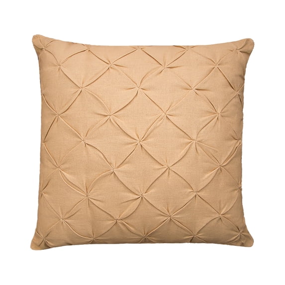 Diamond Tuck Cornsilk Geometric 100% Cotton Accent Throw Pillow 18" x 18"
