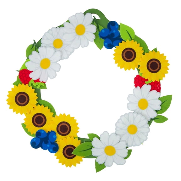 18" x 18" Farmers Market Flowers, Berries & Leaves Wreath Craft Kit Makes 1