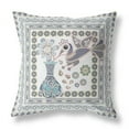 thumbnail image 1 of 18 x 18 Gray Peacock Blown Seam Floral Indoor Outdoor Throw Pillow, 1 of 5